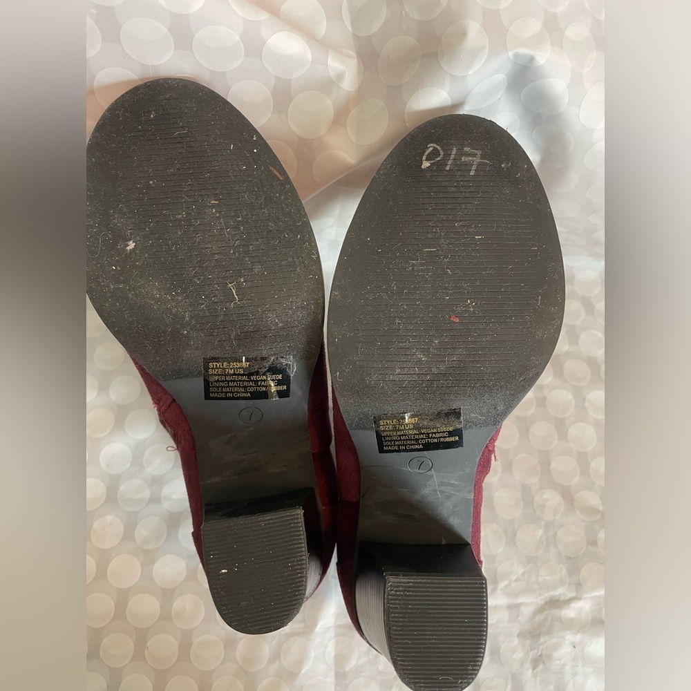 MOVING SALE! Dark maroon heeled Charlotte Russe bootie - Picture 7 of 8